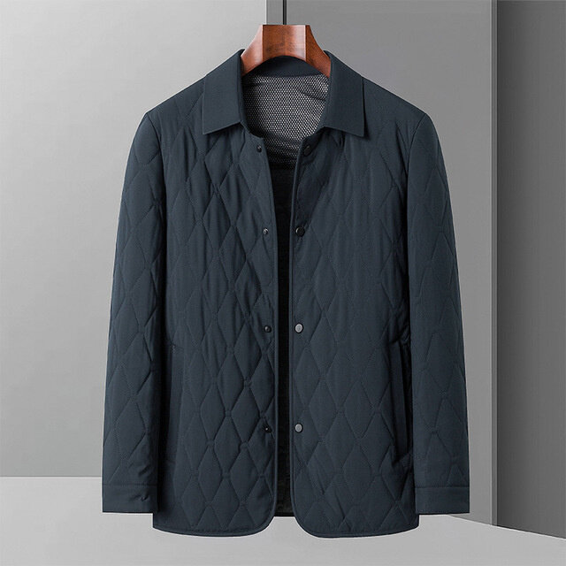 Мужская однотонная куртка с лацканами, деловой Повседневный простой винтажный пиджак, модная Высококачественная теплая приталенная парка для мужчин, зима