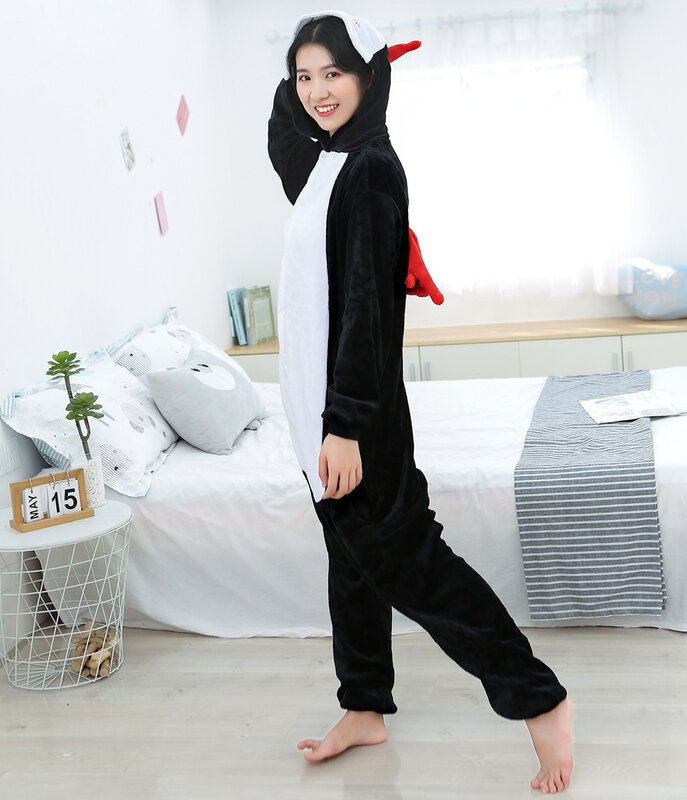 Animal Cartoon Sleepwear Onesie Pajamas Flannel Warm One Piece Halloween Cosplay Costume Unisex Adult Kids Homewear Jumpsuit