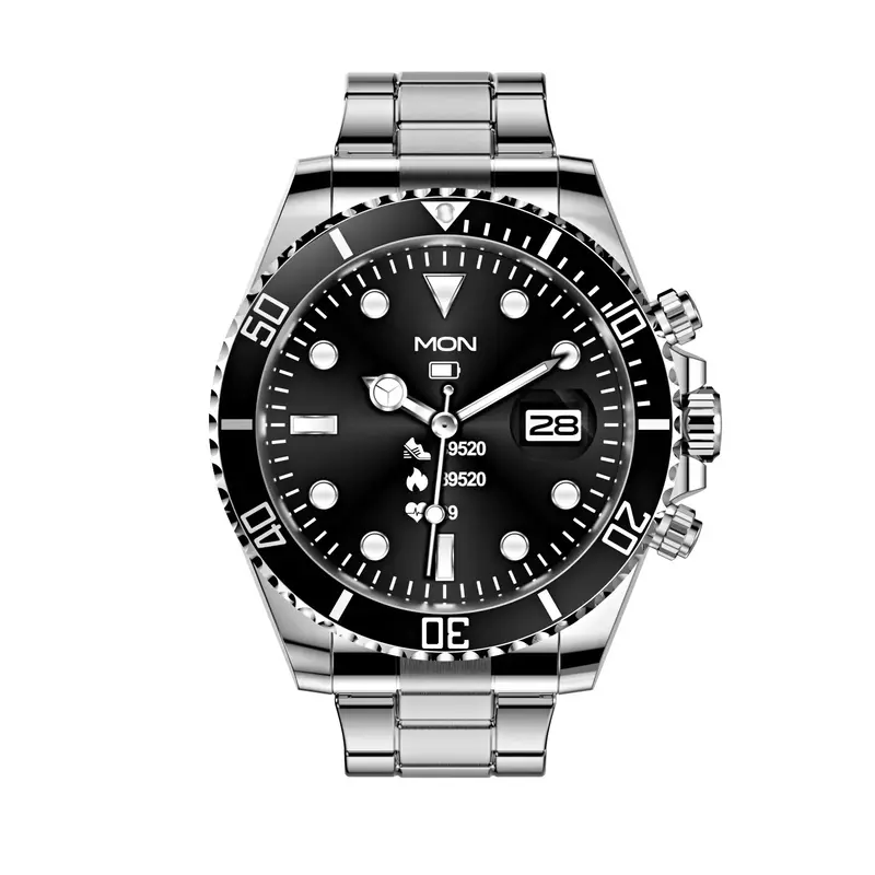 Jam tangan pintar pria multifungsi, arloji Cerdas olahraga Fitness tahan air AW12 jam tangan baja panggilan Bluetooth terhubung 2024