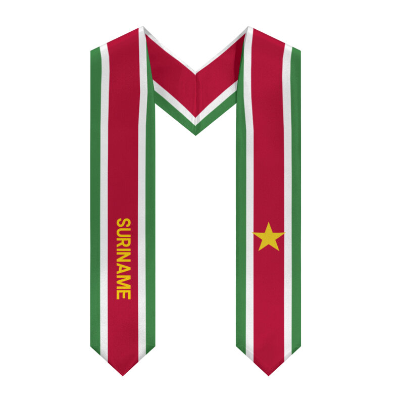 Lebih desain syal wisuda bendera Suriname & bendera Amerika Serikat syal bulu tangkis Honor belajar di kapal Pelajar Internasional