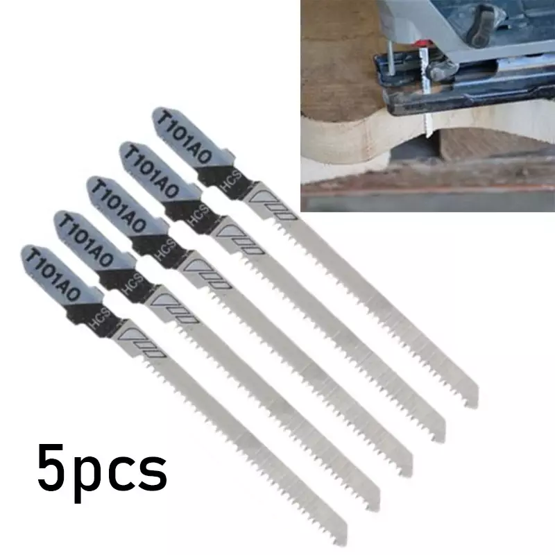 5Pcs T101AO 4inch HCS T-Shank Jigsaw Blades Curve Cutting Tool Accessories For Cutting Wood Plastic Metal Steel Jigsaw Blade-Set