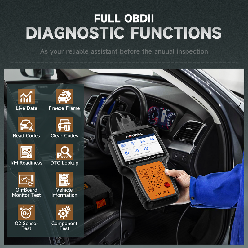 車の診断ツール,プロの自動車用OBD2障害コードリーダー,e/f,オイルプブ,brt,tps 26,リセット,FOXWELL-NT650