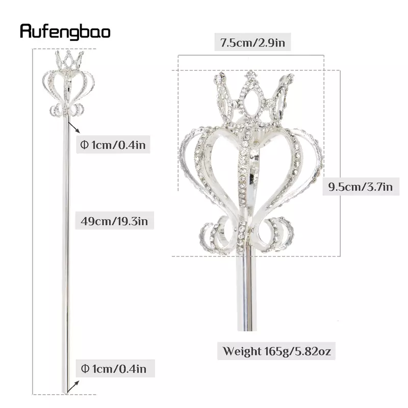 Silver White Alloy Leaf Wands for Girl Princess Wands for Kids Angel Wand for Party Cosplay Costume Wedding Birthday Party 49cm