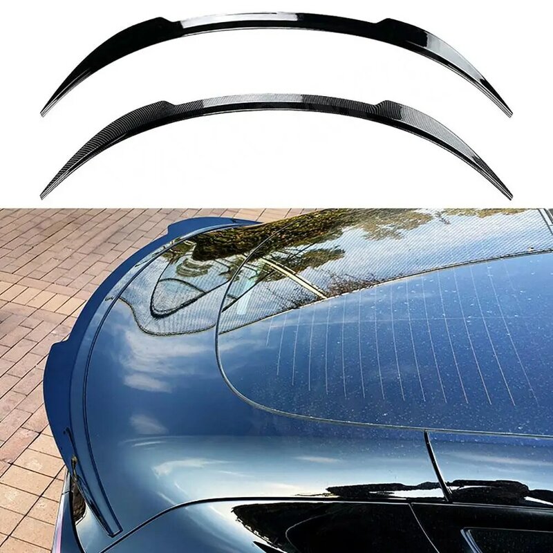 Dla Tesla Model 3 Max ABS czarny tylny Spoiler skrzyni bagażnika akcesoria samochodowe tylne skrzydło spojlera ABS Carbon wygląd tylny Spoiler dachowy