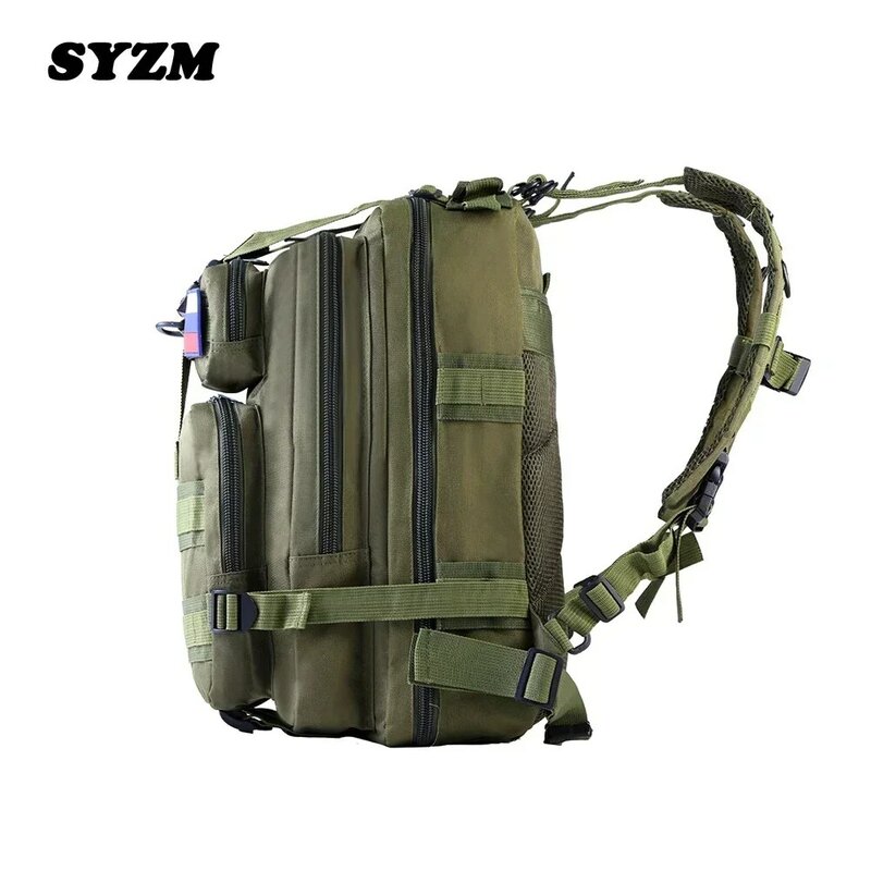 SYZM 남성용 전술 배낭 육군 가방, 사냥 MOLLE 배낭, 야외 하이킹 배낭 낚시 가방, 병 거치대 포함, 50L 또는 30L