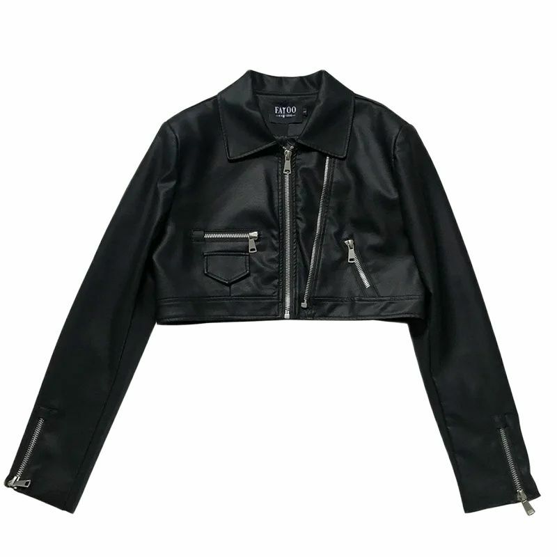 용수철 여성용 짧은 가죽 재킷, 루즈 레저 PU 스킨 코트, 기관차 코트, 지퍼 아우터, 2024 가을 신상 패션