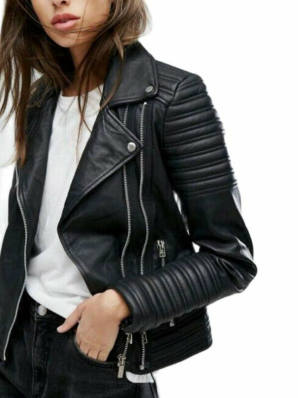 女性のための合成皮革のオートバイのジャケット,長袖,バイカーストリートウェア,白と黒,パンク,秋冬,新しいファッション,2024
