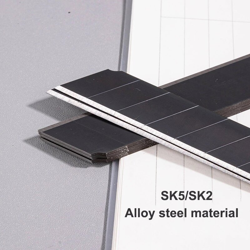 デリユーティリティナイフの刃18ミリメートル幅SK5合金鋼の刃ホームスクールハンドクラフト紙箱切削工具19ミリメートルシャープエッジ