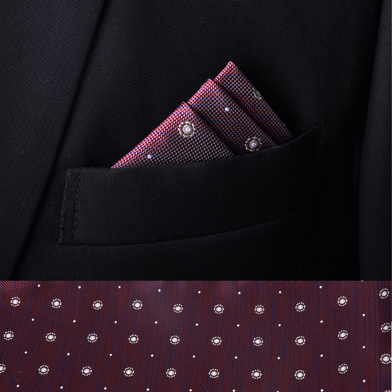 ผ้าเช็ดหน้าสำหรับผู้ชายผ้าเช็ดหน้าผ้าไหมสี่เหลี่ยมสี่เหลี่ยมกระเป๋าสีแดงไวน์สำหรับงานแต่งงาน