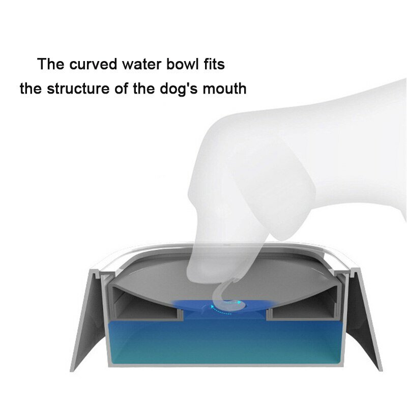 Cuencos flotantes de agua potable para perros y gatos, dispensador lento antidesbordamiento, gran capacidad, 1,5 l