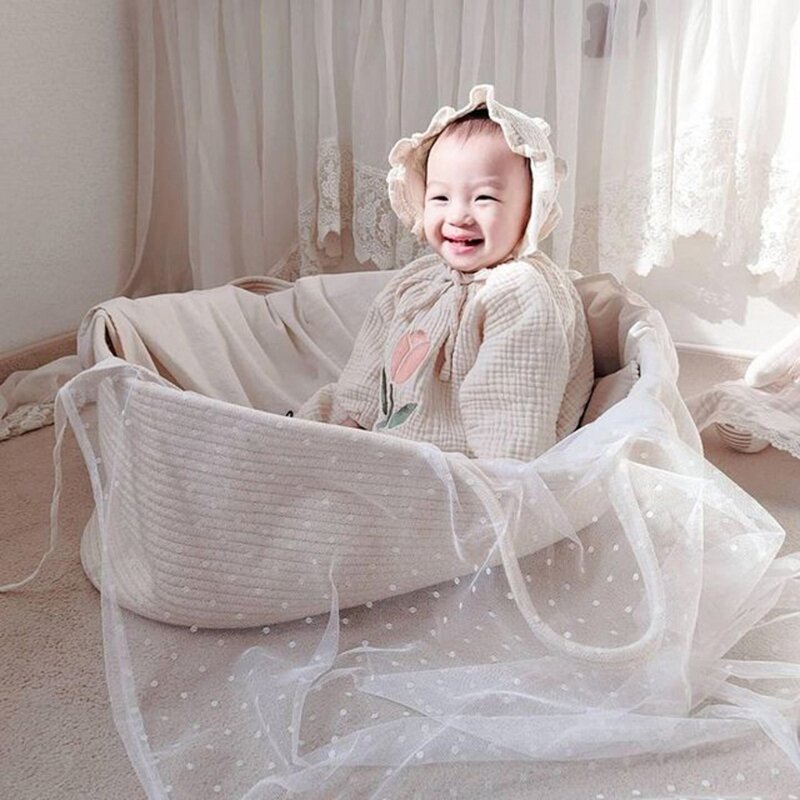 캐리어 코튼 로프 짠 어린이 침대 신생아 잠자는 B DropShipping에 대한 휴대용 아기 모세 바구니