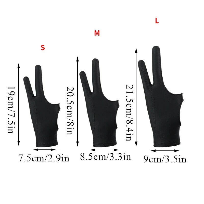 Sarung Tangan Lukisan Anti-sentuh Dua Jari Anti-fouling untuk Tablet Gambar Sarung Tangan Kanan dan Kiri Anti-fouling untuk Papan Layar IPad