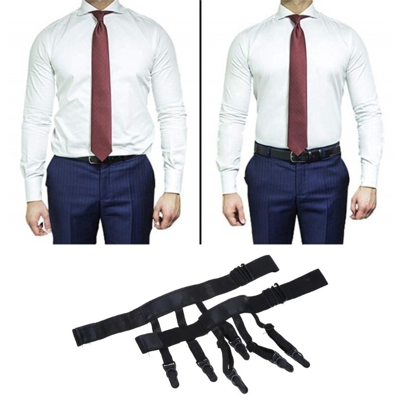 Útil camisa permanece liga cinto suspender elástico suporte camisa ajustável para homem