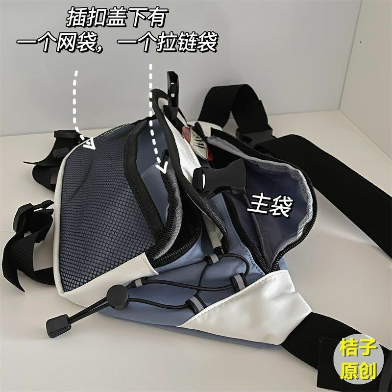 حقيبة صدر متقاطعة مع الجسم ، على الطراز الياباني والكوري ، فتاة وطالب ، نمط هونغ كونغ ، حقيبة خصر قديمة