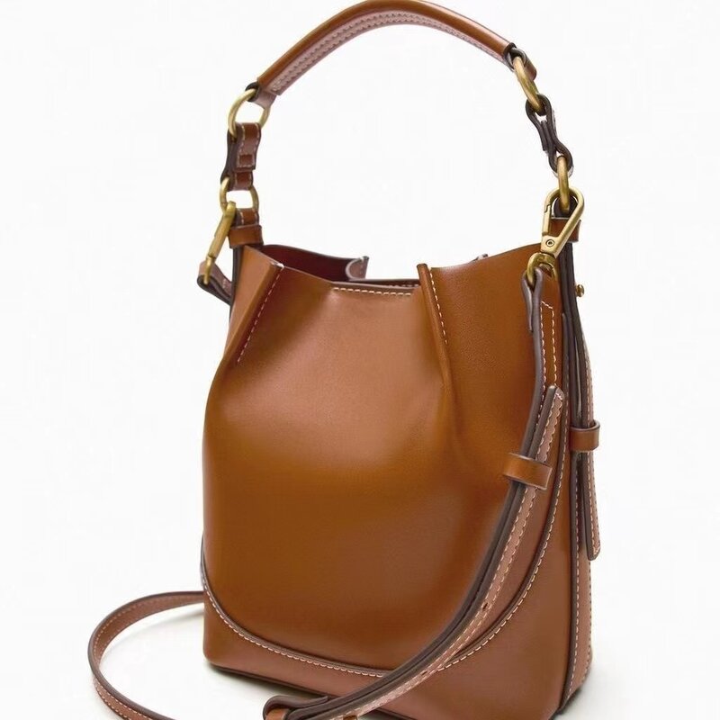 Women Bucket Shoulder Bag Crossbody Handbag Fashion Simplicity High-capacity Ladies PU Leather Bag Female Handbags New