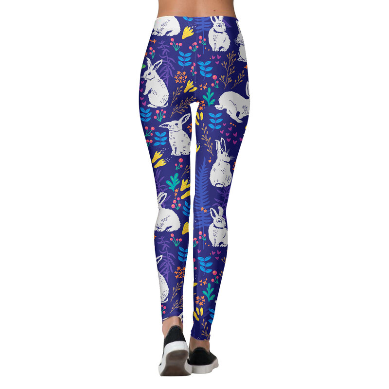 Women's Casual Easter Print Middle Waist Leggings Fitness Pants For Sports Womens Leggings Workout