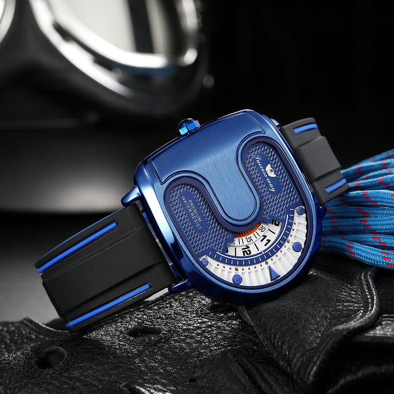 Luxury Men Watch Unique Casual Style New Concept Dial Men's Quartz Wristwatch Success Way Brand Sports Watches Fashion Man Clock