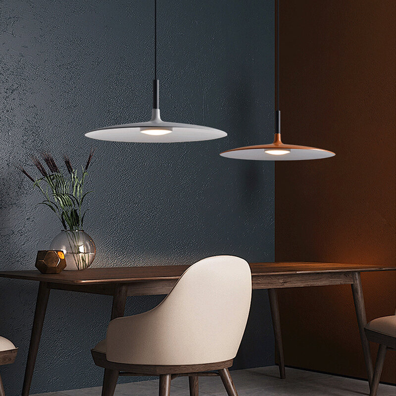 Lampe LED Suspendue au Design Minimaliste Moderne, Luminaire Décoratif de Plafond, Idéal pour un Bar ou une Chambre à Coucher