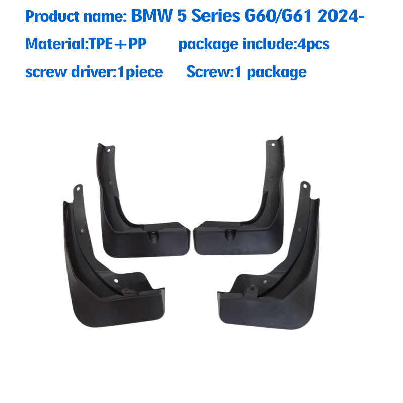 Aksesori mobil depan belakang, untuk BMW 5 Seri M Sport G60 G61 2024 pelindung lumpur pelindung cipratan lumpur aksesoris mobil 4 buah