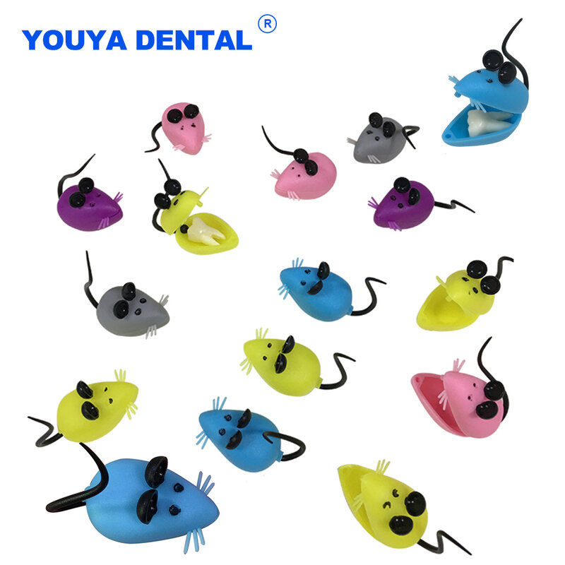 Mini caixa de armazenamento de dentes de leite forma do mouse plástico salvar bonito dos desenhos animados crianças dentes organizador lembrança primeiro dente mini presente caixa de fadas