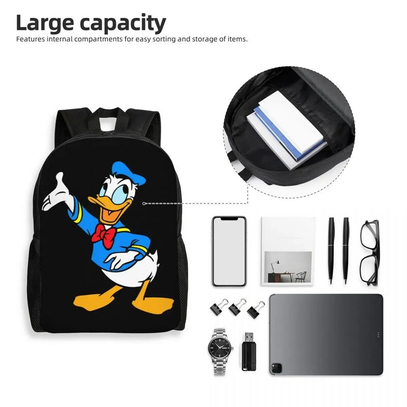 حقائب ظهر كرتونية مخصصة من Donald Duck ، حقيبة كتب عصرية للكلية ، حقائب مدرسية للنساء والرجال