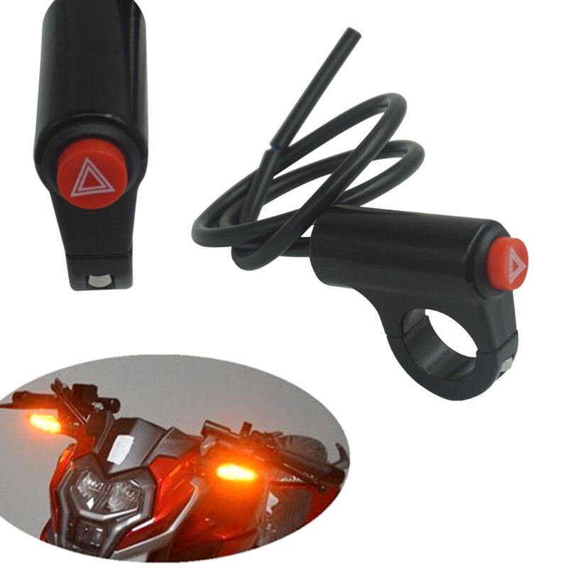 Universal Motorcycle Handlebars  22mm Control  Button Headlight Spotlights Light  Warning Emergency  F19A