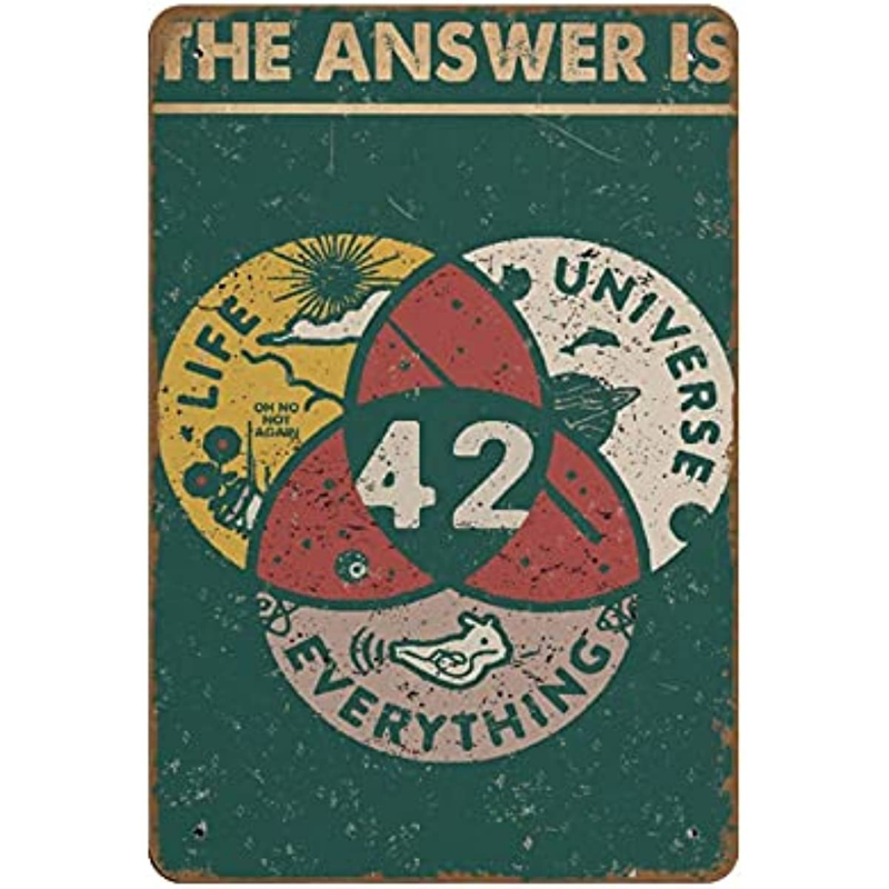 คำตอบในการใช้ชีวิตจักรวาลและ Everything โปสเตอร์วิทยาศาสตร์คนรักศิลปะบนผนังตลกเดินป่า Art พิมพ์ Hitchhiker 'S Guide Novelty