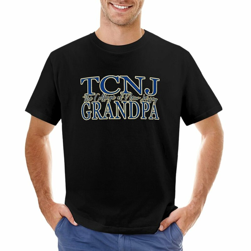 Tcnjメンズ、おばあちゃんのTシャツ、夏の服、トレーニングシャツの大学