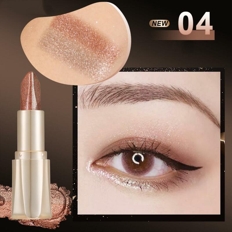 Impermeável Double Color Eye Shadow Stick, maquiagem duradoura, Shimmer, mulheres Eyeshadow Gradient Stick, M7O1