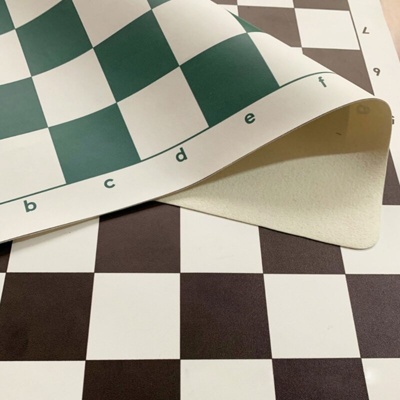 Легкая искусственная шахматная доска 34/43/51 см, портативная Мягкая прочная кожаная шахматная доска, плоская Международная шахматная доска
