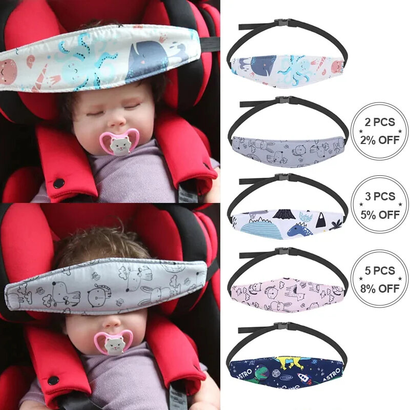 Supporto per la testa del seggiolino per bambini passeggino per neonati regolabile cinturino per il sollievo del collo cuscino per cintura di fissaggio poggiatesta per bambini viaggi in auto