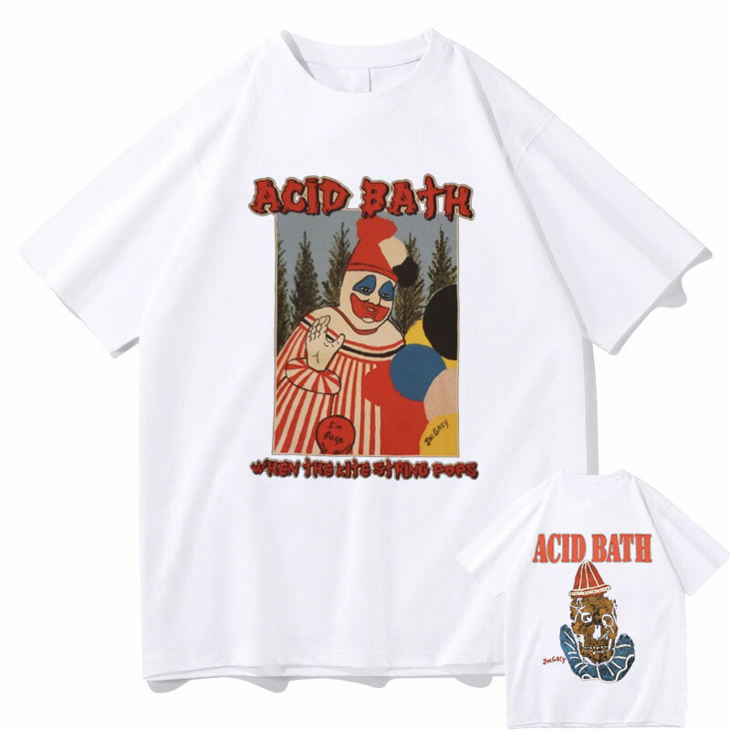Camiseta de baño ácido para hombre y mujer, camisa con estampado gráfico, Estilo Vintage, gótico, Rock, Hip Hop, de gran tamaño