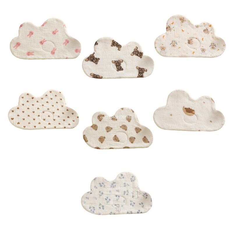 Wolkenförmiges, weiches Kissen für Babys, Neugeborene, mehrschichtige, hochabsorbierende Kopfkissen, flaches Baumwollkissen für