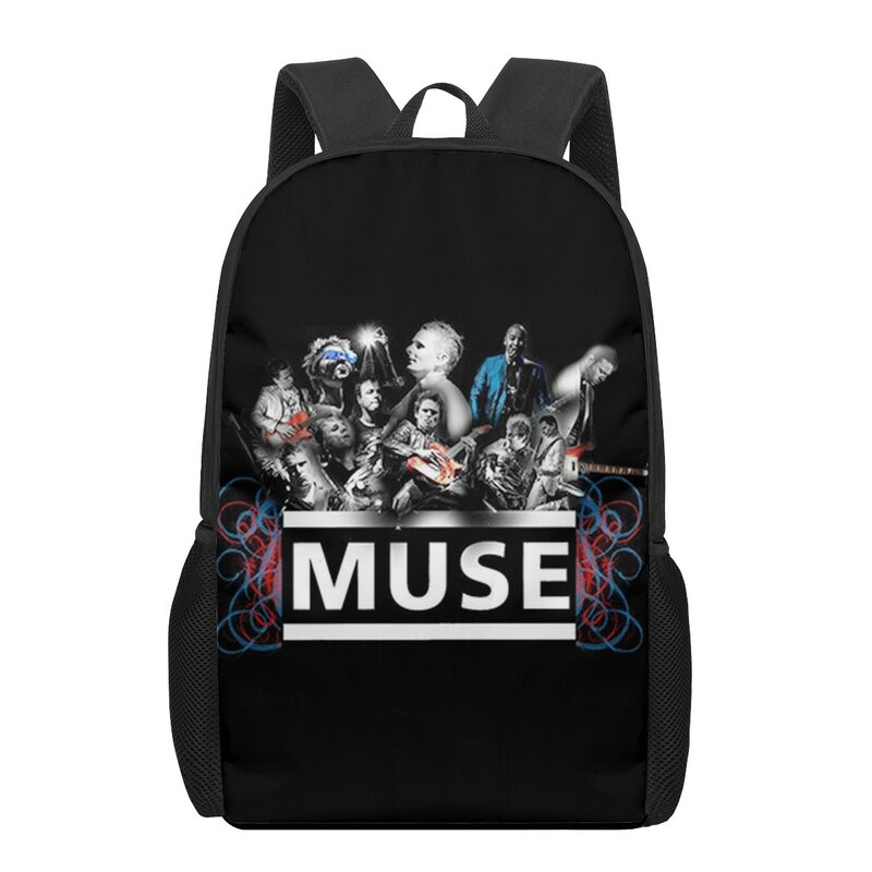 MUSE Band 3D Printing Schoolbags for Girls Boys Children Kids School Book Bag 3d Junior Primary Student Bookbags Shoulder Bags