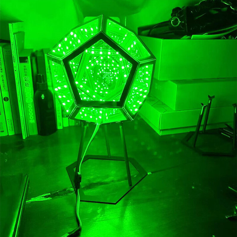 2022 kreatywny 3D nieskończoność Dodecahedron kreatywny fajny kolor Art Night Light boże narodzenie światła dekoracyjne Dream Light