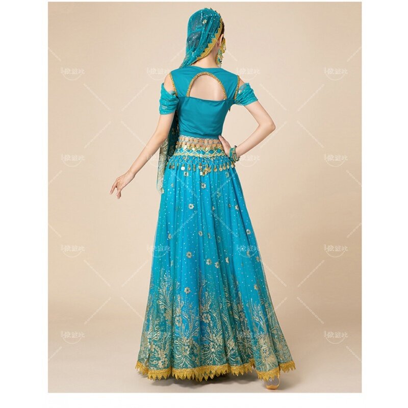 女性の腹ダンストップセット、インドのハロウィーンの服、接着剤合板の服