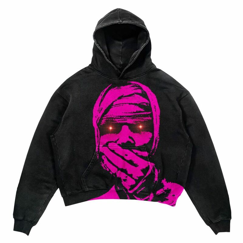 Novo design de alta rua alfabeto cão impressão hoodies harajuku streetwear y2k grunge oversized punk jaqueta hip hop roupas góticas