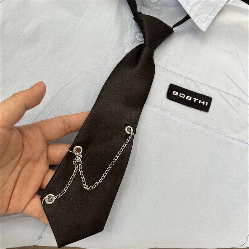 Children Clothing Kids Preppy Style Chain Tie 2024 New Adjustable Boys and Girls All Match Shirt Tie