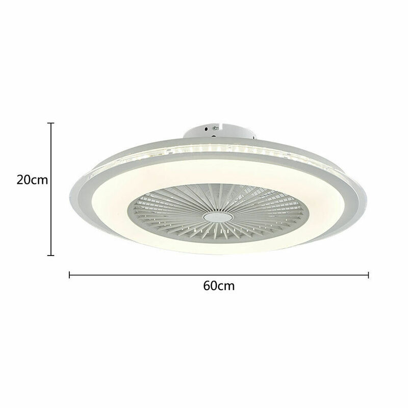 23‘’ Ceiling Fan Lamp Dimmable with Remote Control Fan Lamp Modern Bedroom Decorative Ceiling Lamp Electric Fan Ventilator Light