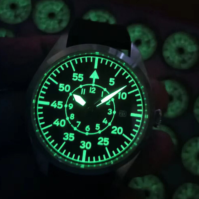 Szwajcarski Pilot Pilot automatyczny zegarek polowy mechaniczne zegarki Fliegeruhr zegarek na rękę Reloj Aviador Piloto zegar Uhr