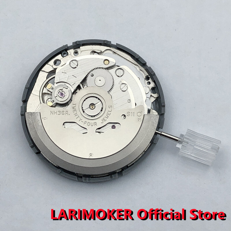 Brand New Original NH36 Black Week Date Automatic 3 Oclock Crown Watch Movement Mechanical Replacement Parts