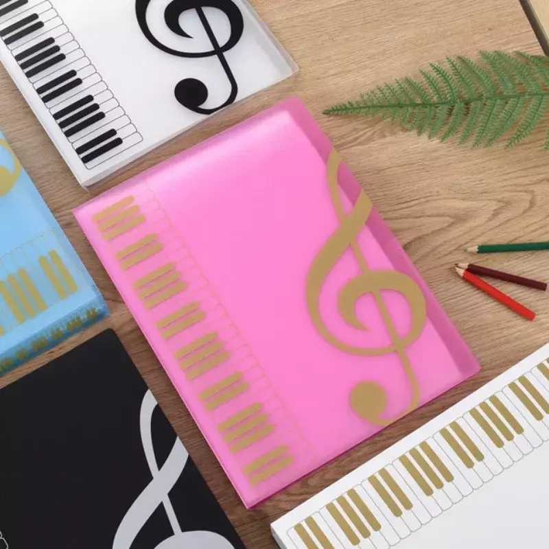 40 Pages Music Book Clip Stave Piano Insert Paper Organizer A4 Binder File Folders Data Sheet Folder Office School Accessories