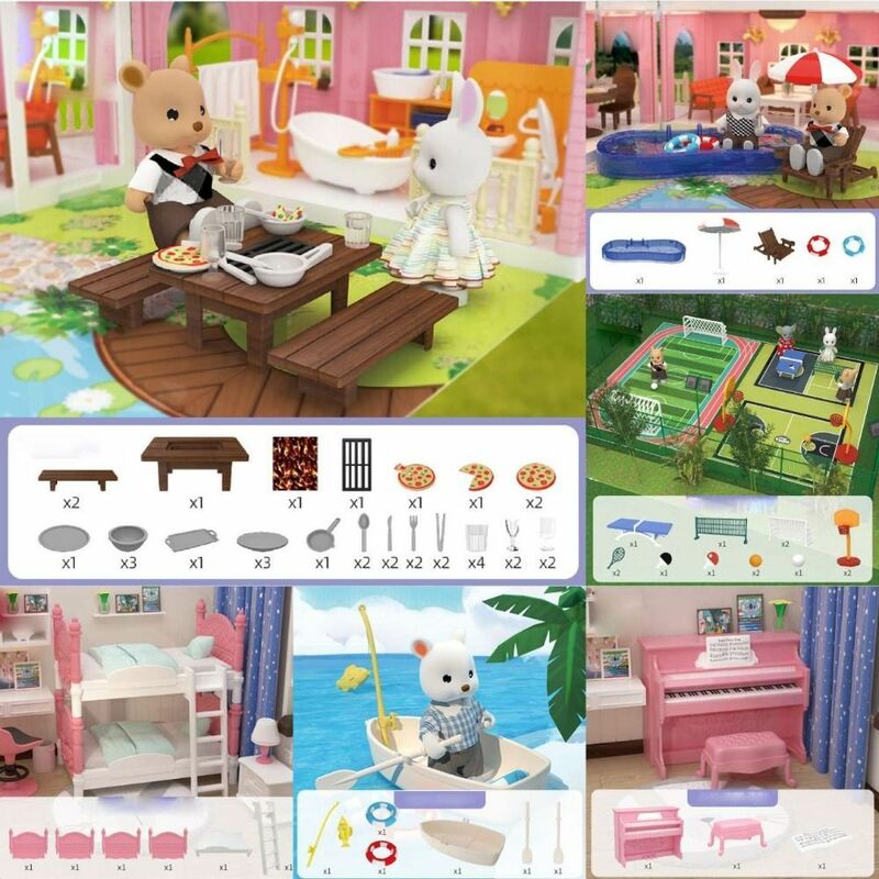 Juego de muebles en miniatura para niños, minimobiliario para casa de muñecas, juguete de simulación, regalo para niños