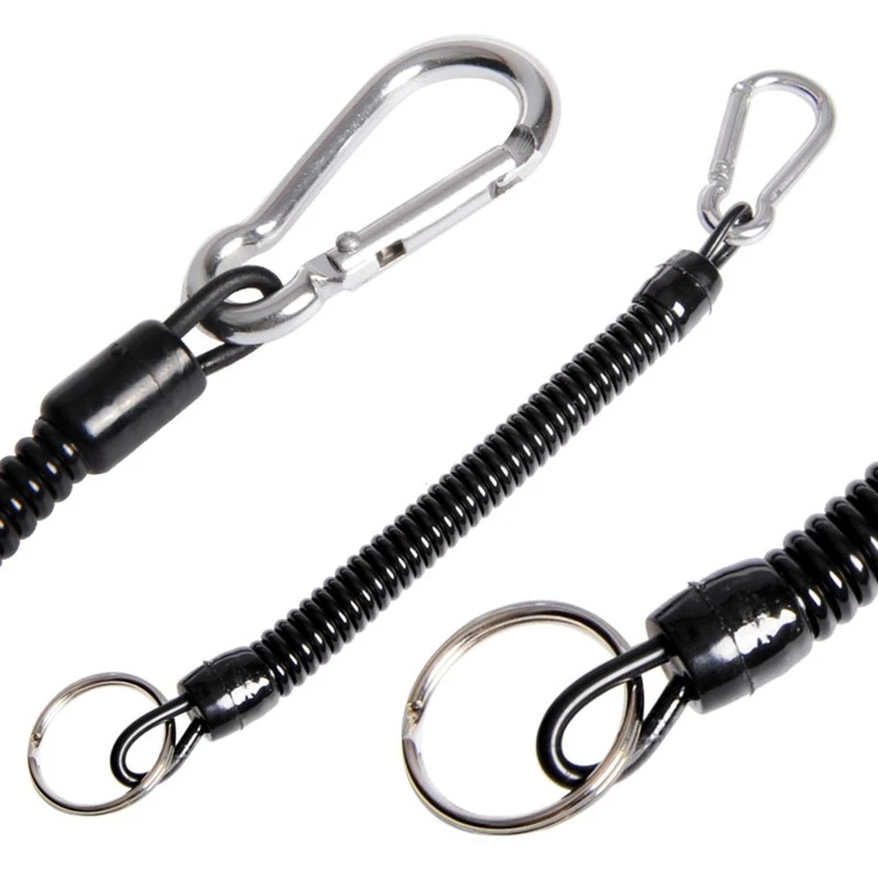 釣り道具,伸縮保持ロープ,安全,スプリングコード,キーホルダーアクセサリー,1個