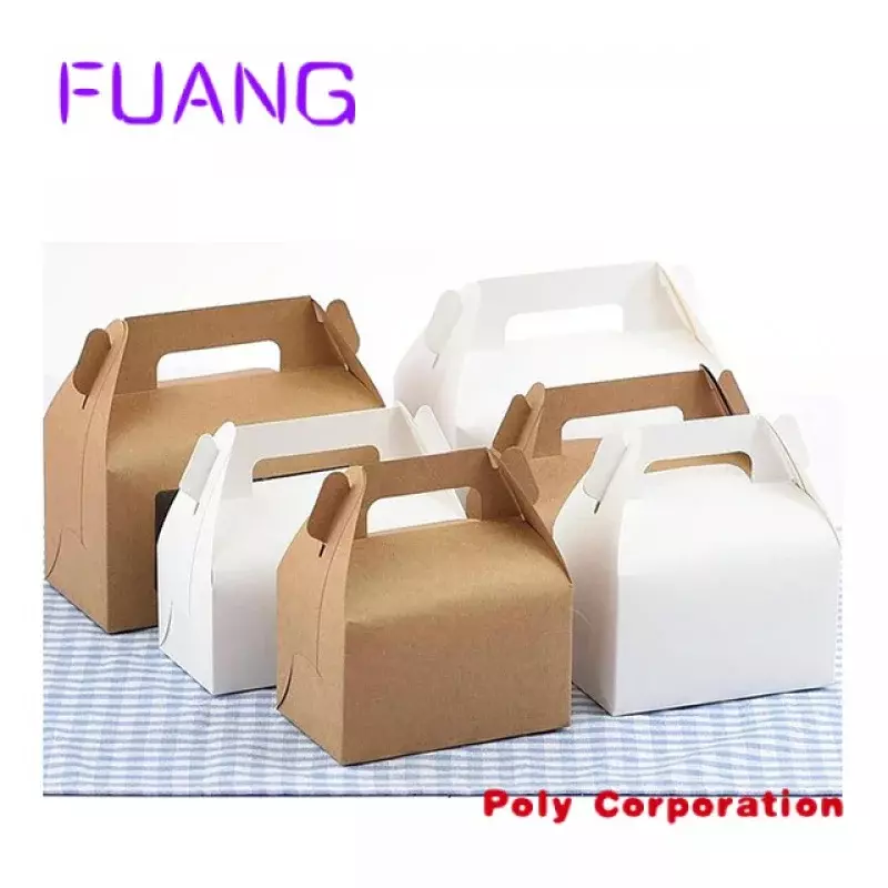 테이크 아웃 포장용 일회용 식품 등급 크래프트 또는 흰색 종이 포장, 맞춤형 게이블 박스 모양
