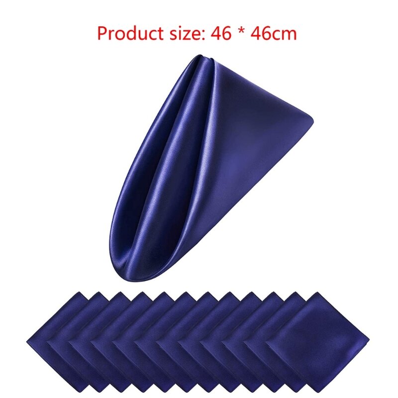 12Pcs 50cm Table Napkins Cloth Square Fabric Napkin Pocket Handkerchief