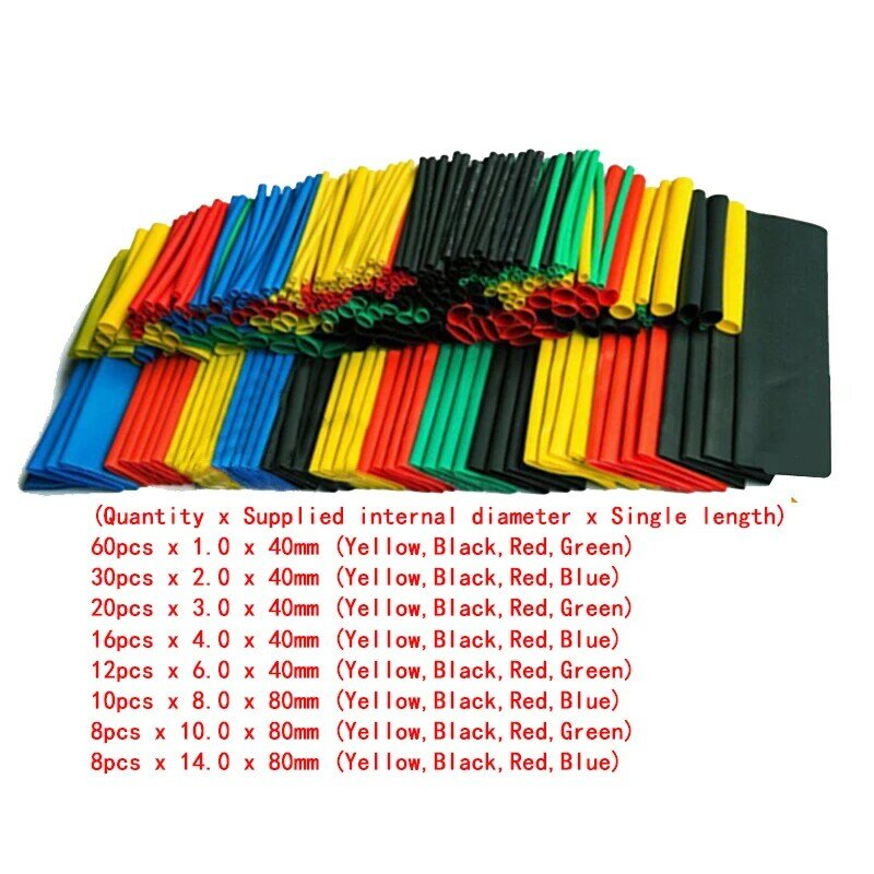 164pcs/Set Heat shrink tube kit Insulation Sleeving termoretractil Polyolefin Shrinking Assorted Heat Shrink Tubing Wire Cable
