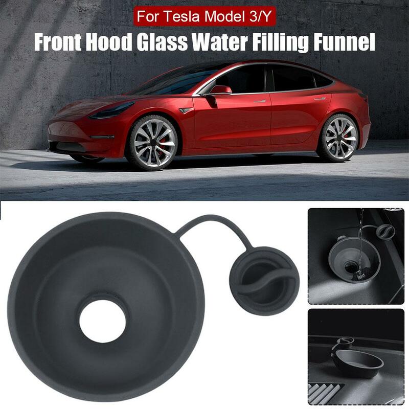 قمع مدخل الماء الزجاجي لـ Tesla Y ، خزان إعادة تعبئة سائل ، أداة ممسحة ، منفذ الزجاج الأمامي للسيارة ، L0N3