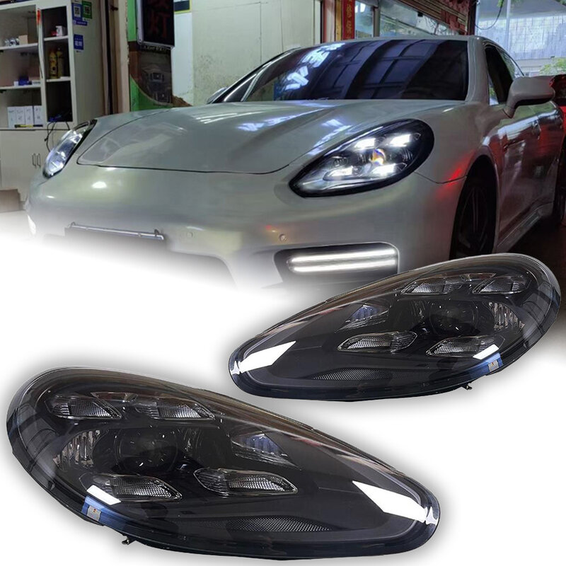 Lampu Mobil untuk Porsche Panamera 970 Lampu Depan Lensa Proyektor Lampu Kepala Sinyal Dinamis Lampu Depan LED Aksesori Otomotif Drl
