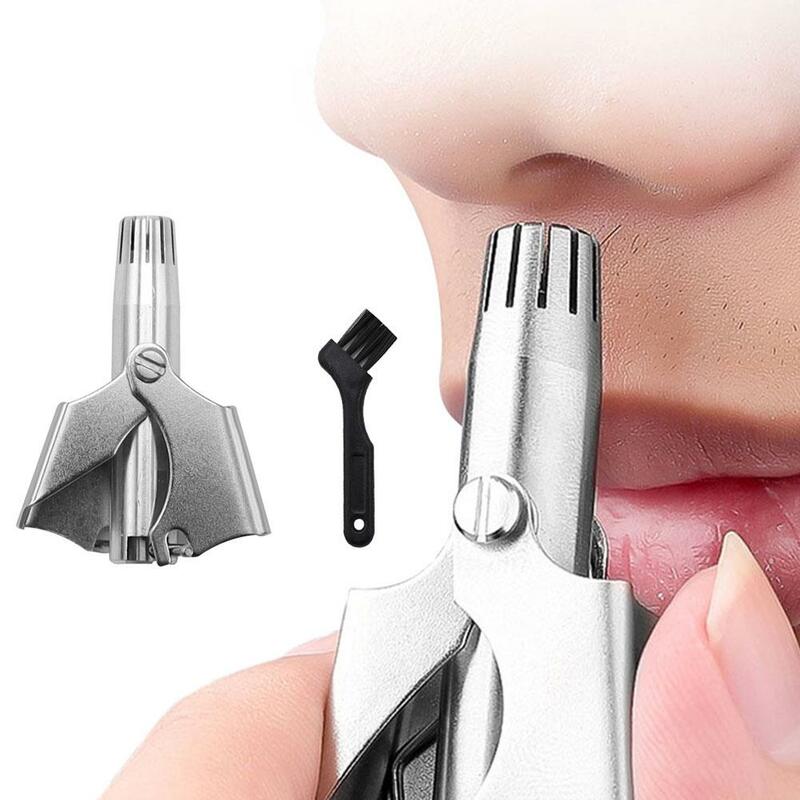1pcs Nose Trimmer for Men Stainless Steel Trimmer for Nose Razor Shaver Washable Portable Nose Ear Hair Trimmer A4R7